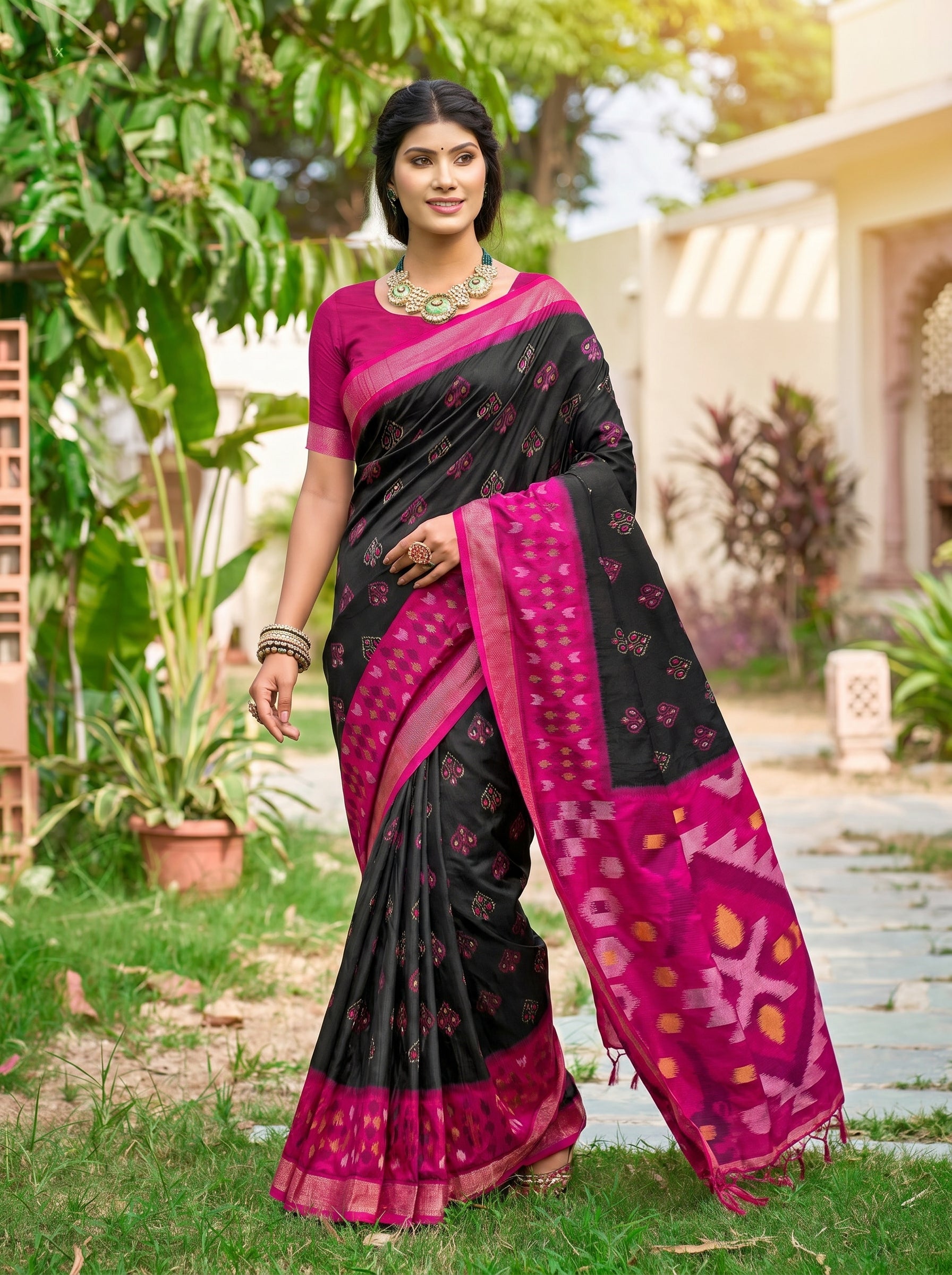 PixelLoom Silk (I) Ready To Wear Pocket Saree