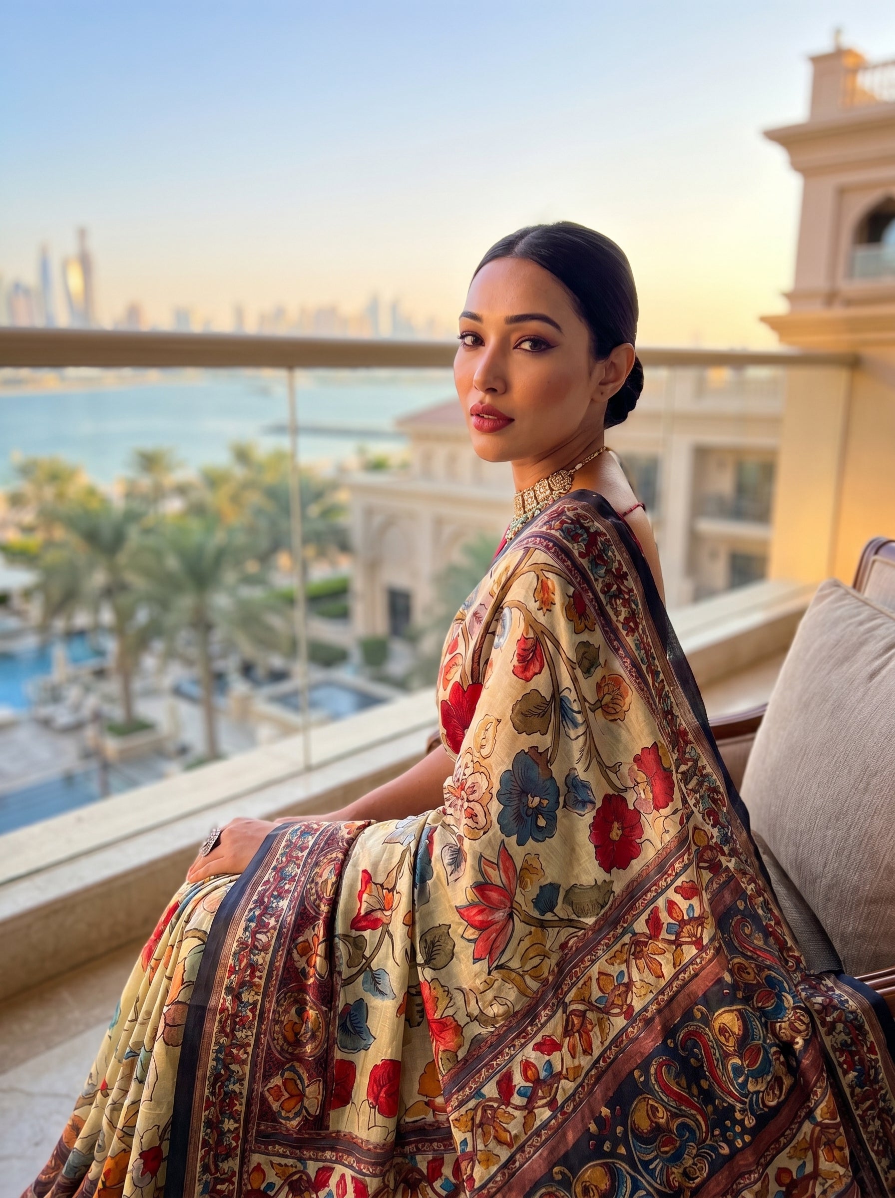 Cotton Kalamkari (A) Ready To Wear Pocket Saree