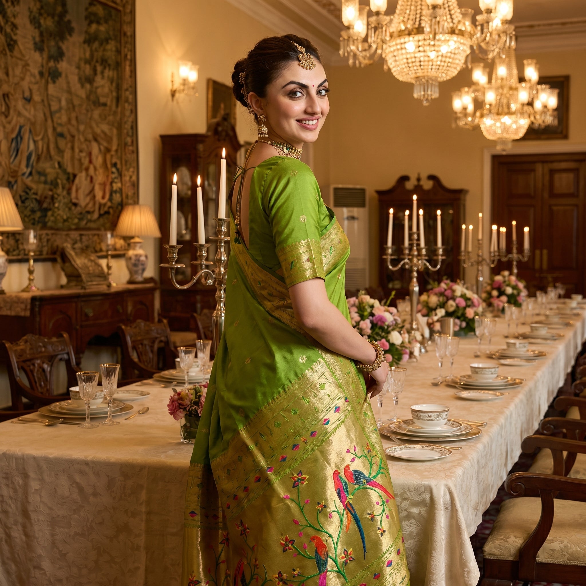 Utsav Umang Powerloom Paithani Silk (D) Ready To Wear Pocket Saree