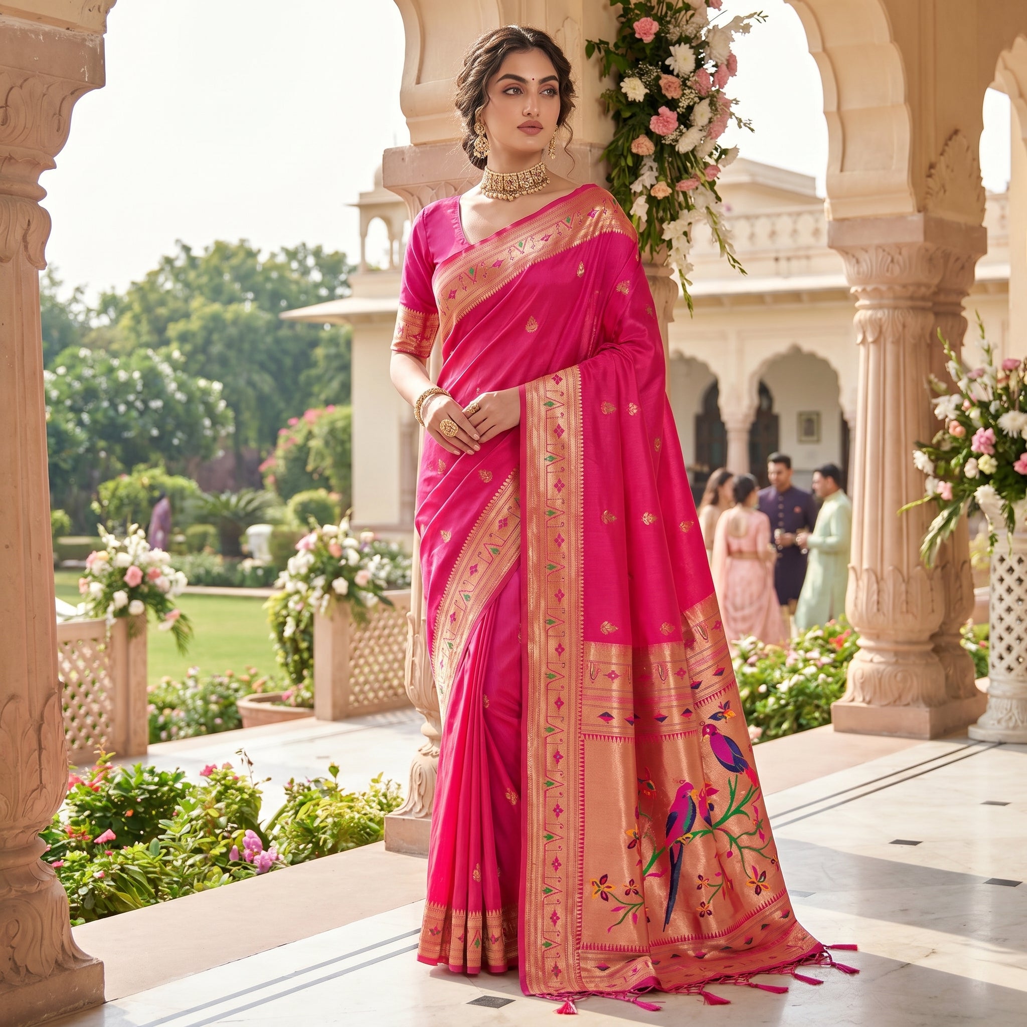 Utsav Umang Powerloom Paithani Silk (E) Ready To Wear Pocket Saree