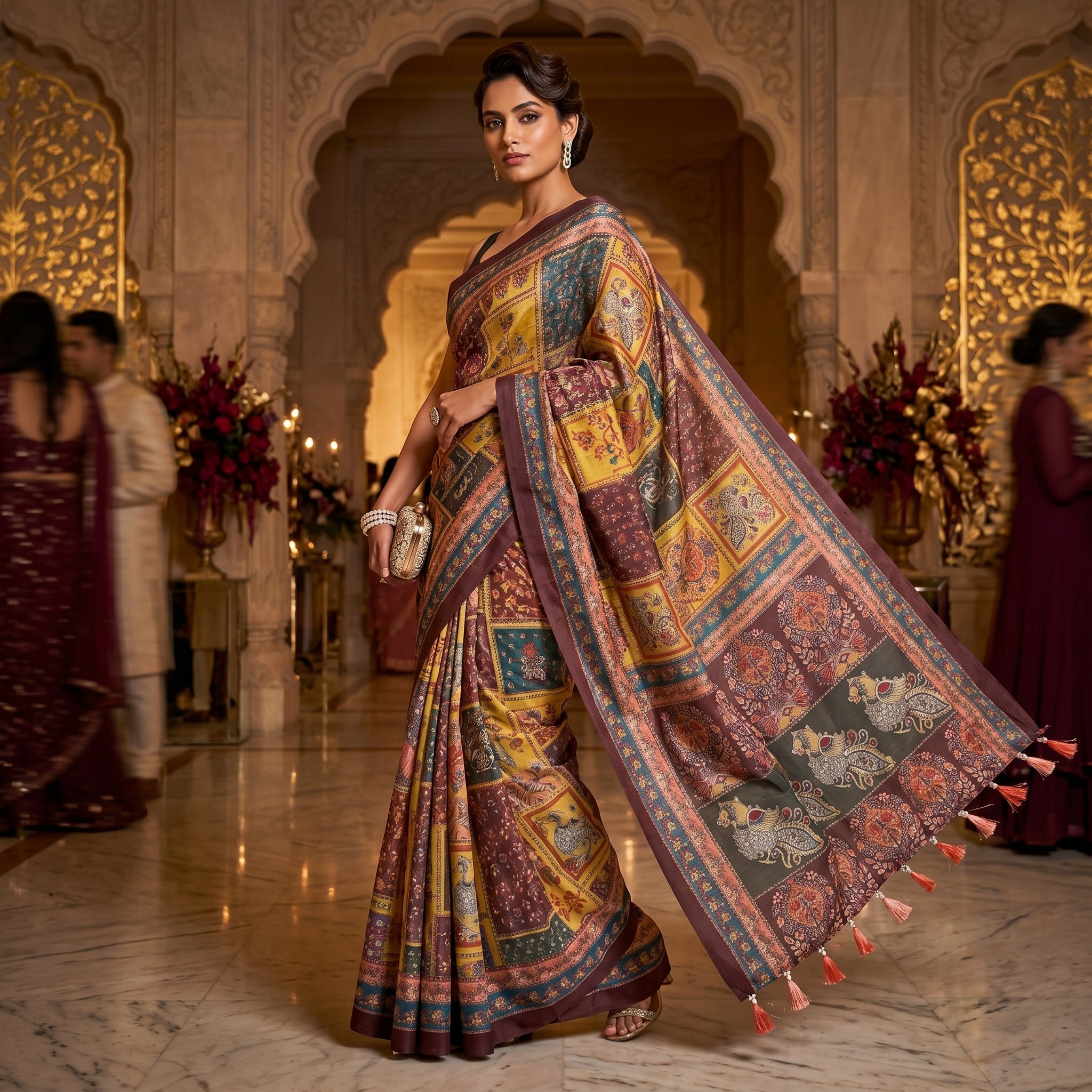 Cotton Kalamkari (E) Ready To Wear Pocket Saree