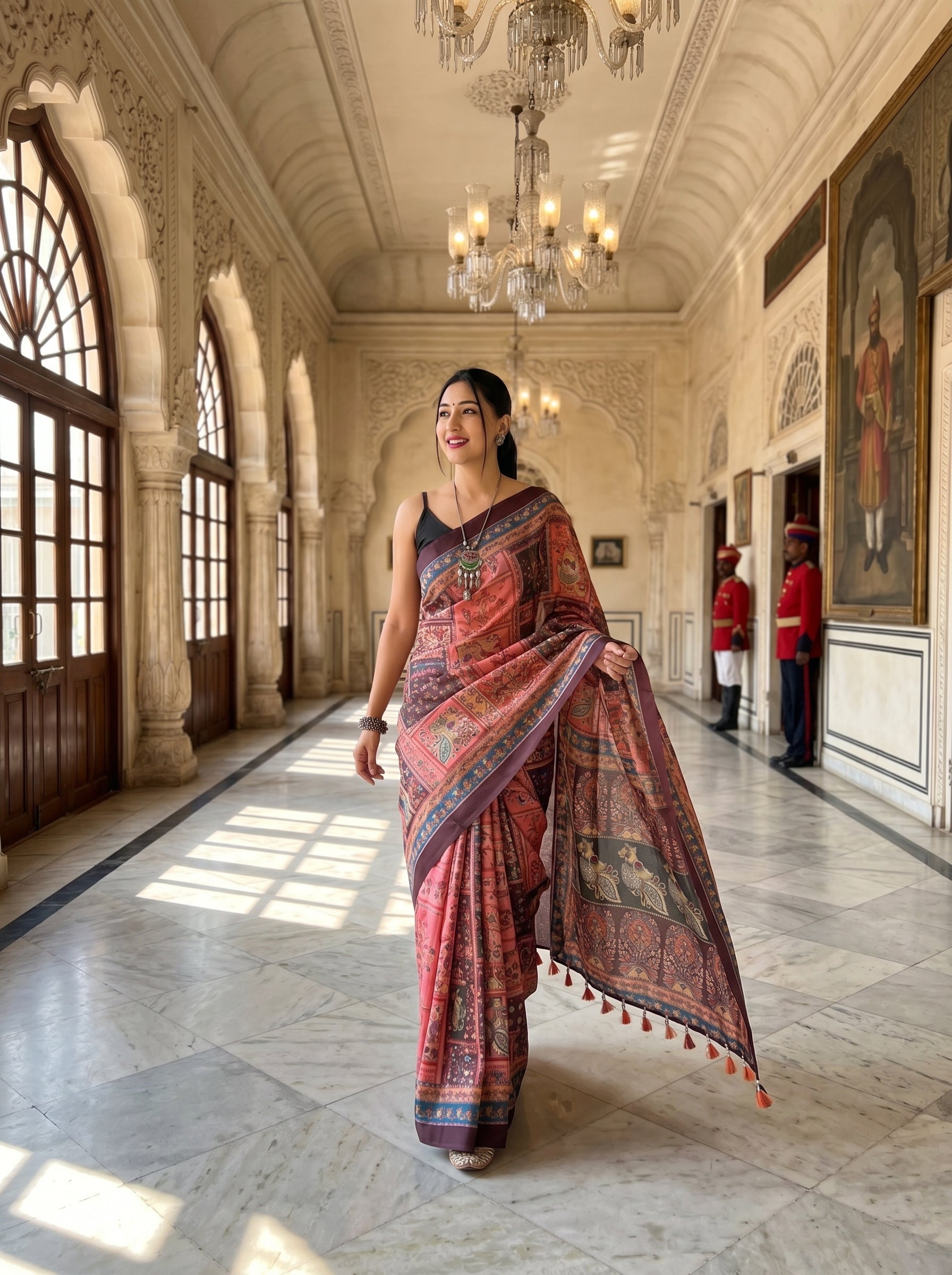 Cotton Kalamkari (F) Ready To Wear Pocket Saree