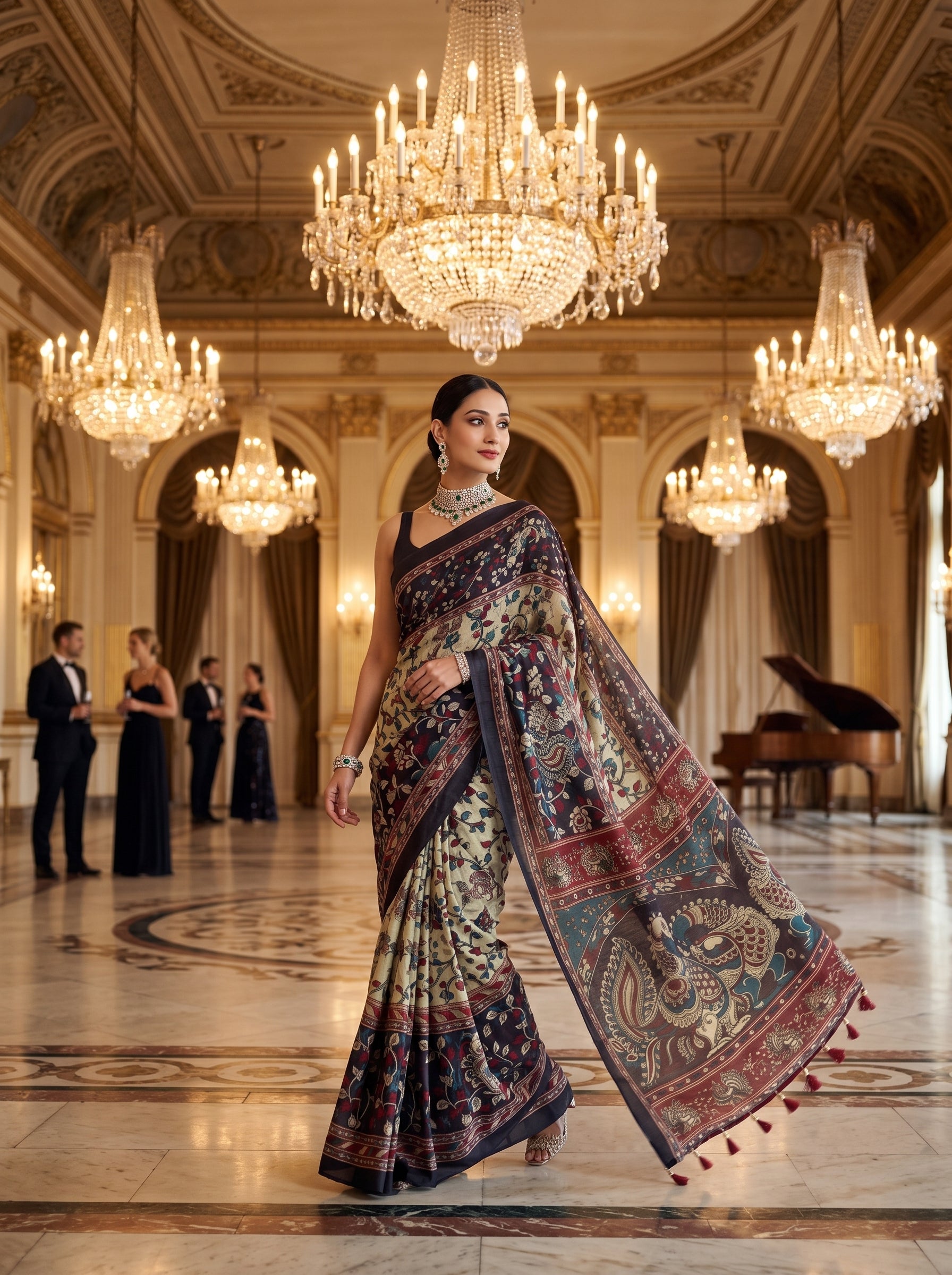 Cotton Kalamkari (I) Ready To Wear Pocket Saree