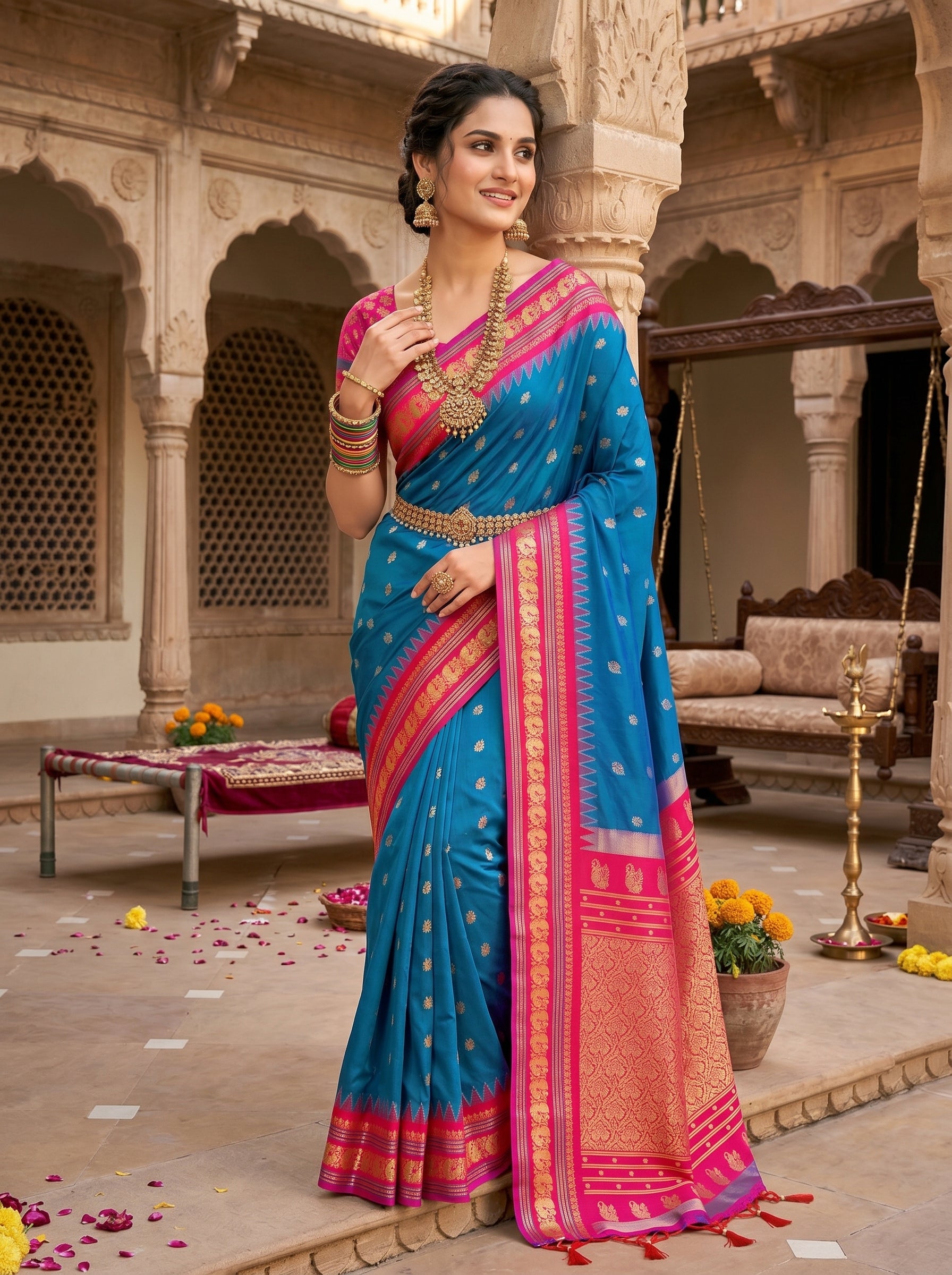 Saaj Silk (A) Ready To Wear Pocket Saree