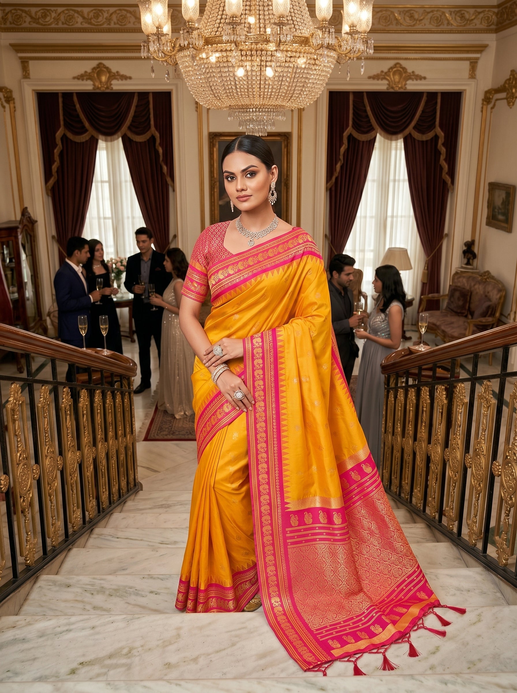 Saaj Silk (E) Ready To Wear Pocket Saree