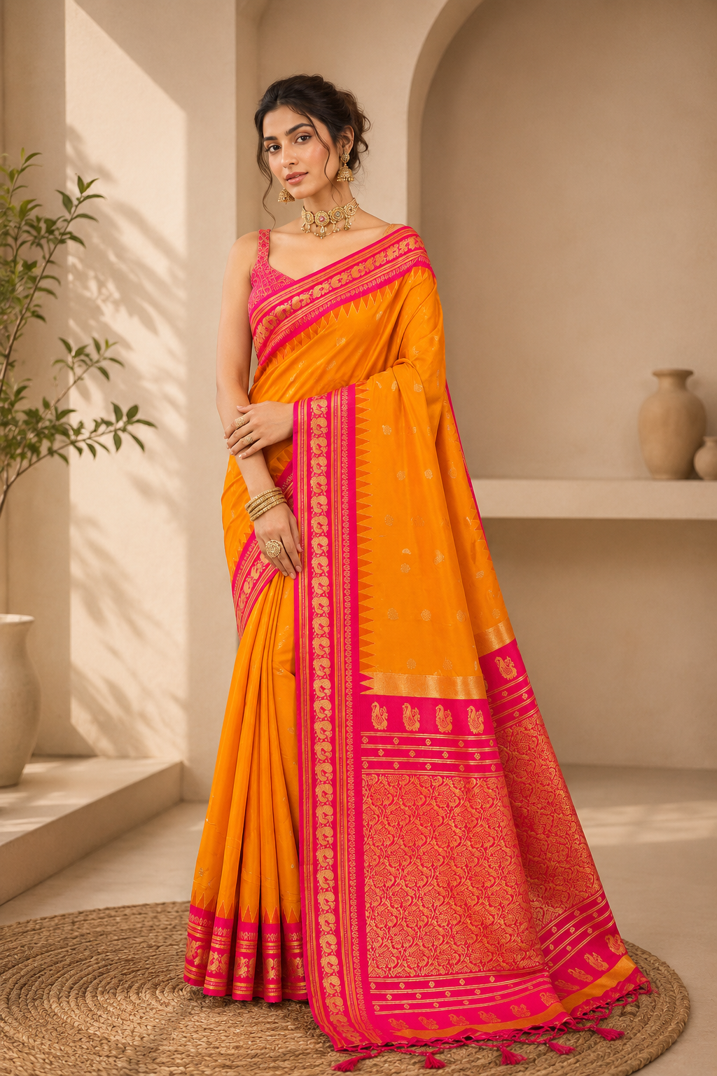 Saaj Silk (E) Ready To Wear Pocket Saree