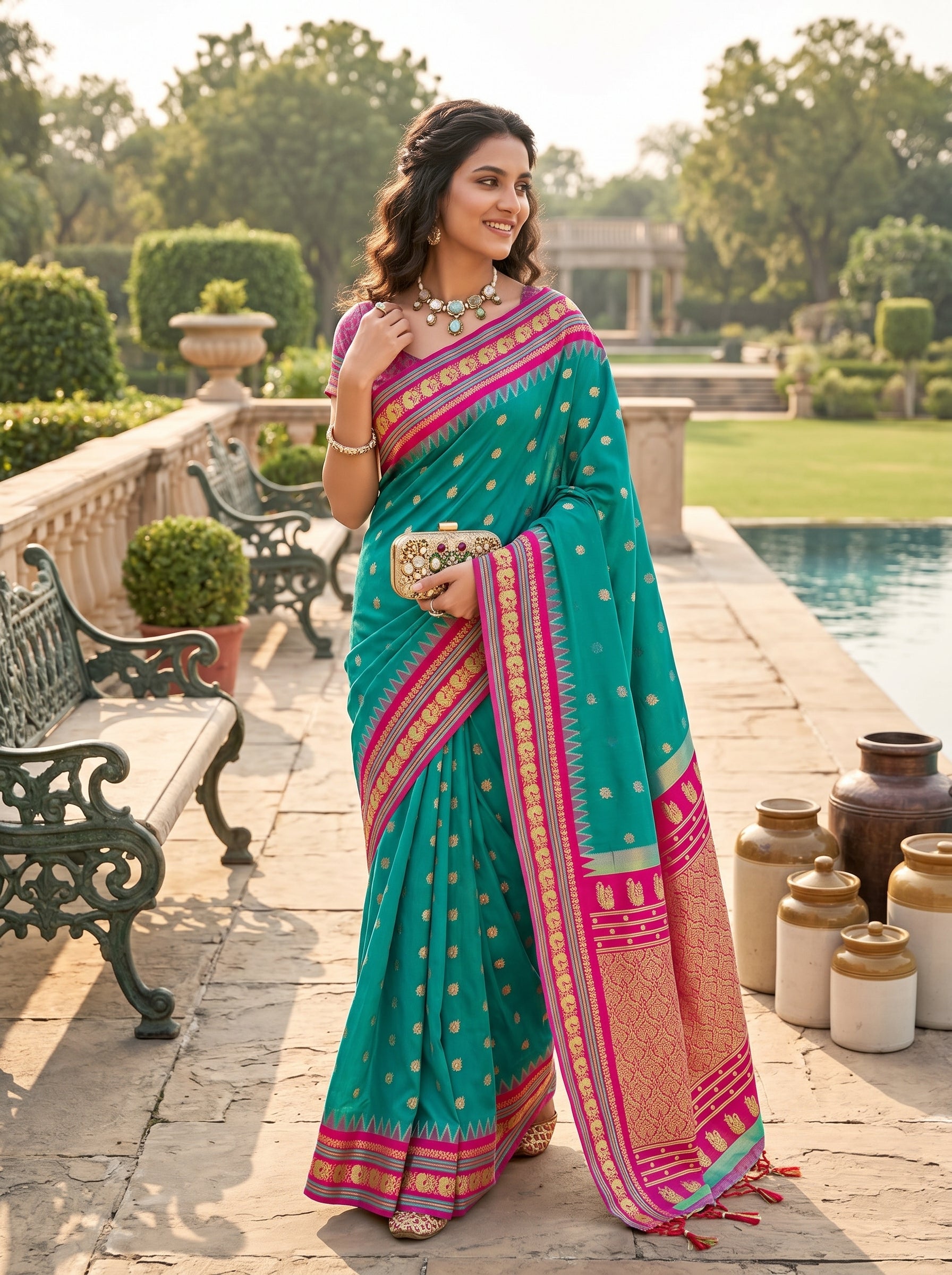 Saaj Silk (F) Ready To Wear Pocket Saree