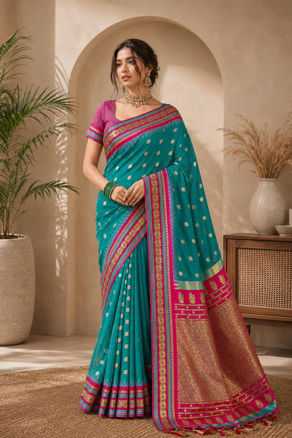 Saaj Silk (F) Ready To Wear Pocket Saree