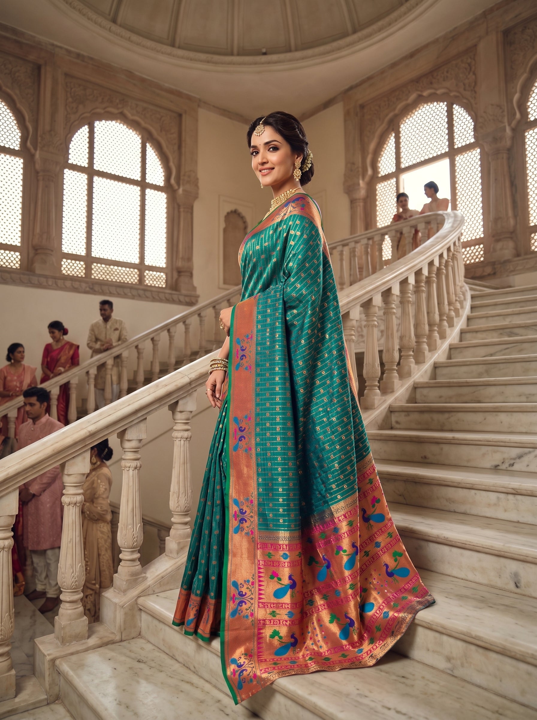 Anand Arpan Powerloom Paithani Silk (F) Ready To Wear Pocket Saree