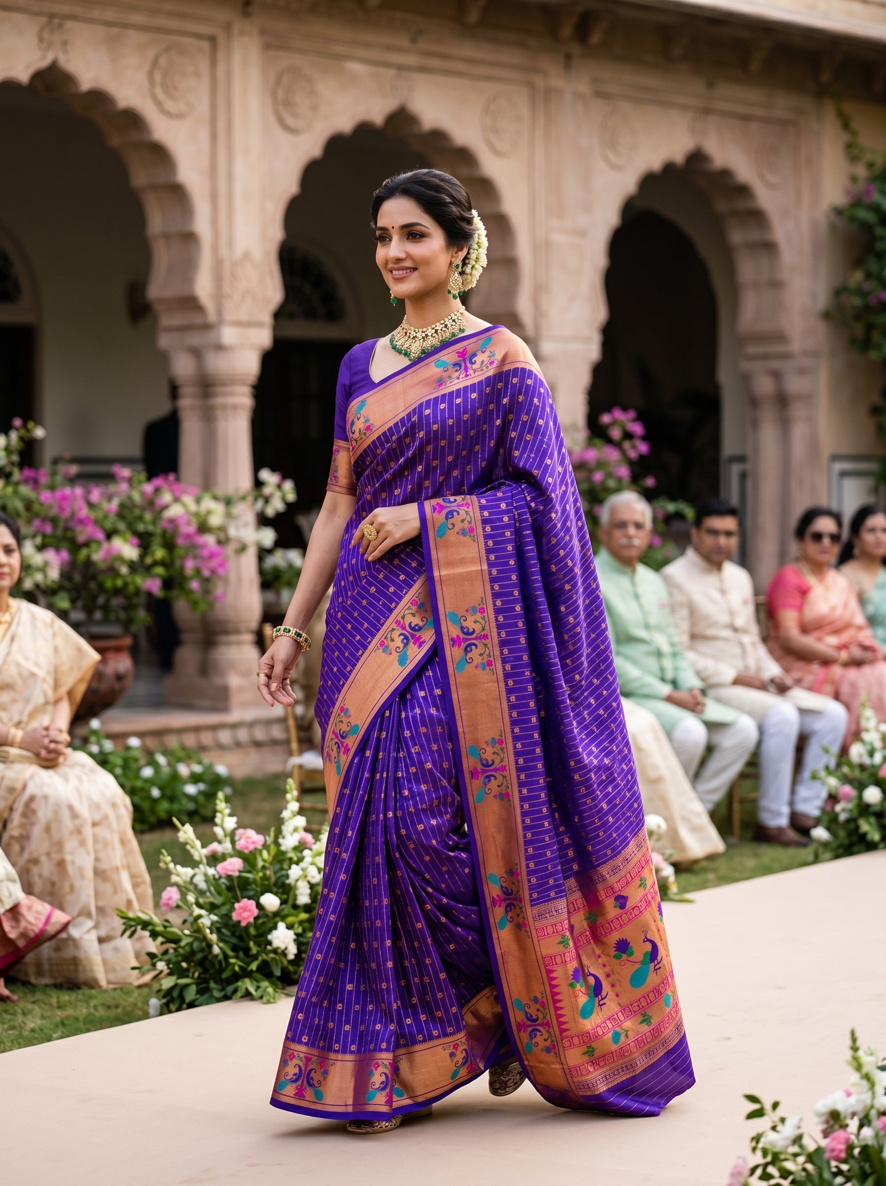 Anand Arpan Powerloom Paithani Silk (I) Ready To Wear Pocket Saree