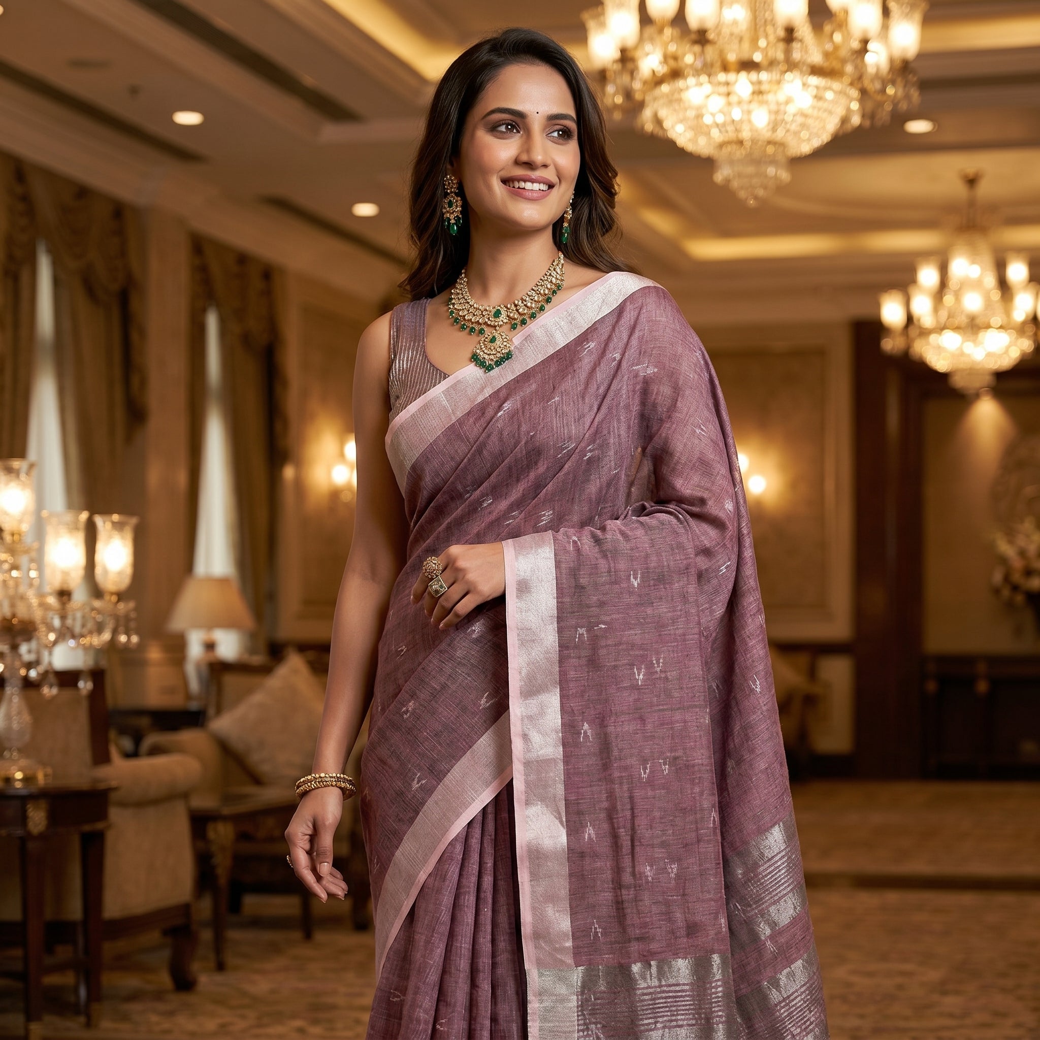 Drapedew Linen Cotton (F) Ready To Wear Pocket Saree