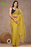Kota Doria Hand Block Printed Saree