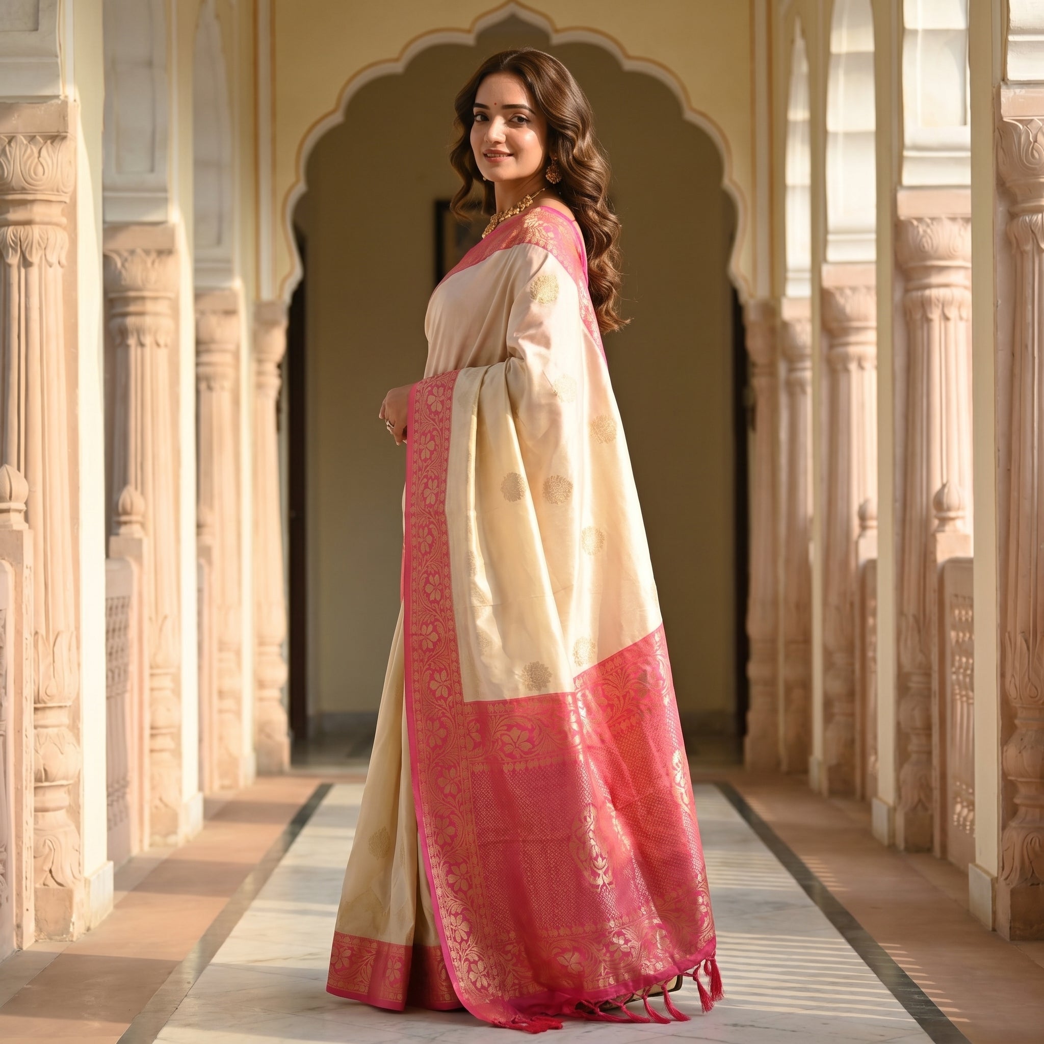 Dvipatha – Dual Tone Silk Ready-to-Wear Pocket Saree