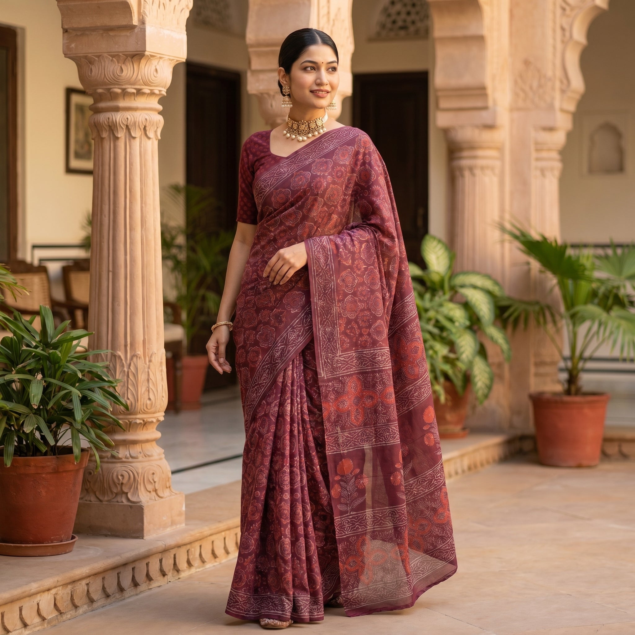 Soul soft Mul Cotton Ready To Wear Pocket Saree