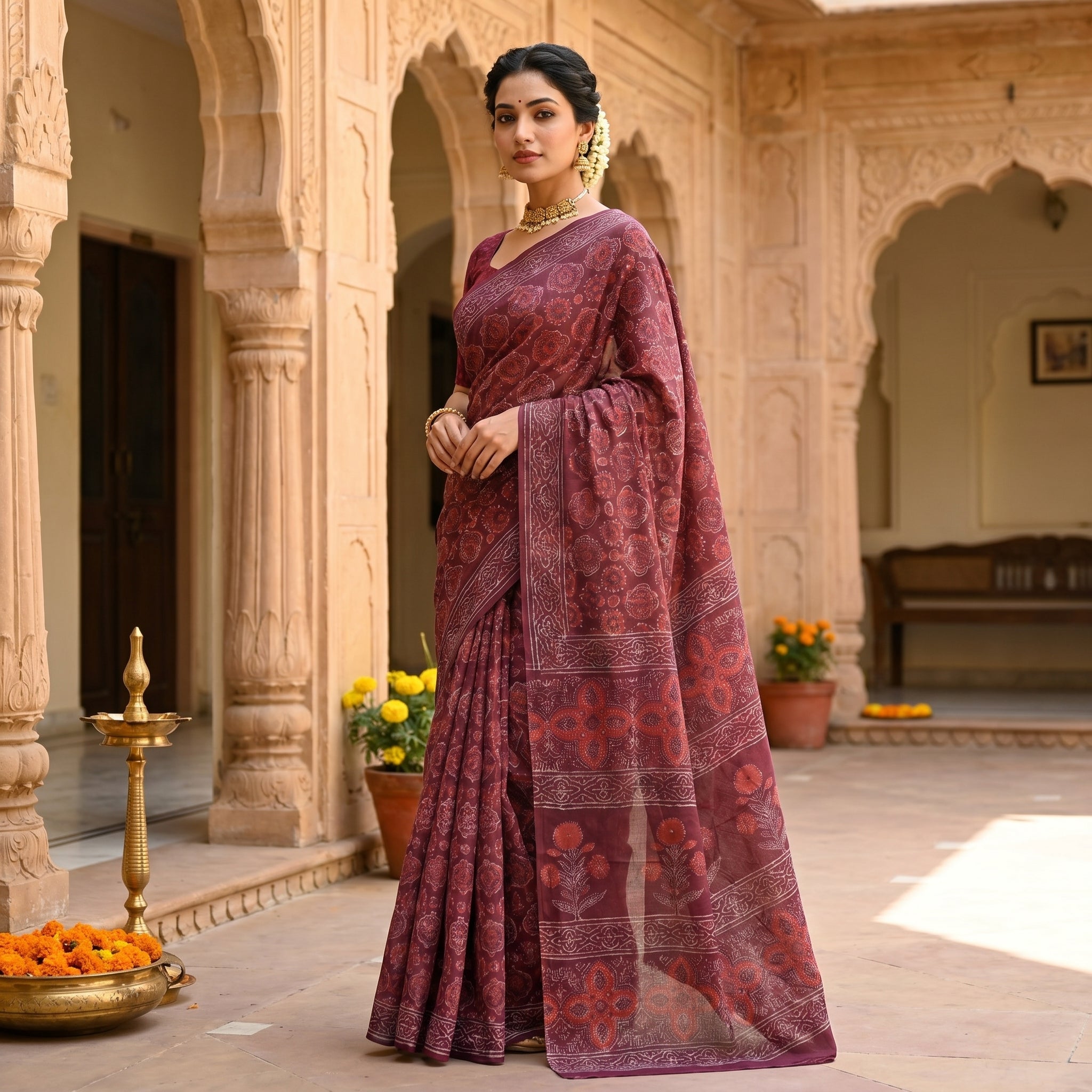 Soul soft Mul Cotton Ready To Wear Pocket Saree