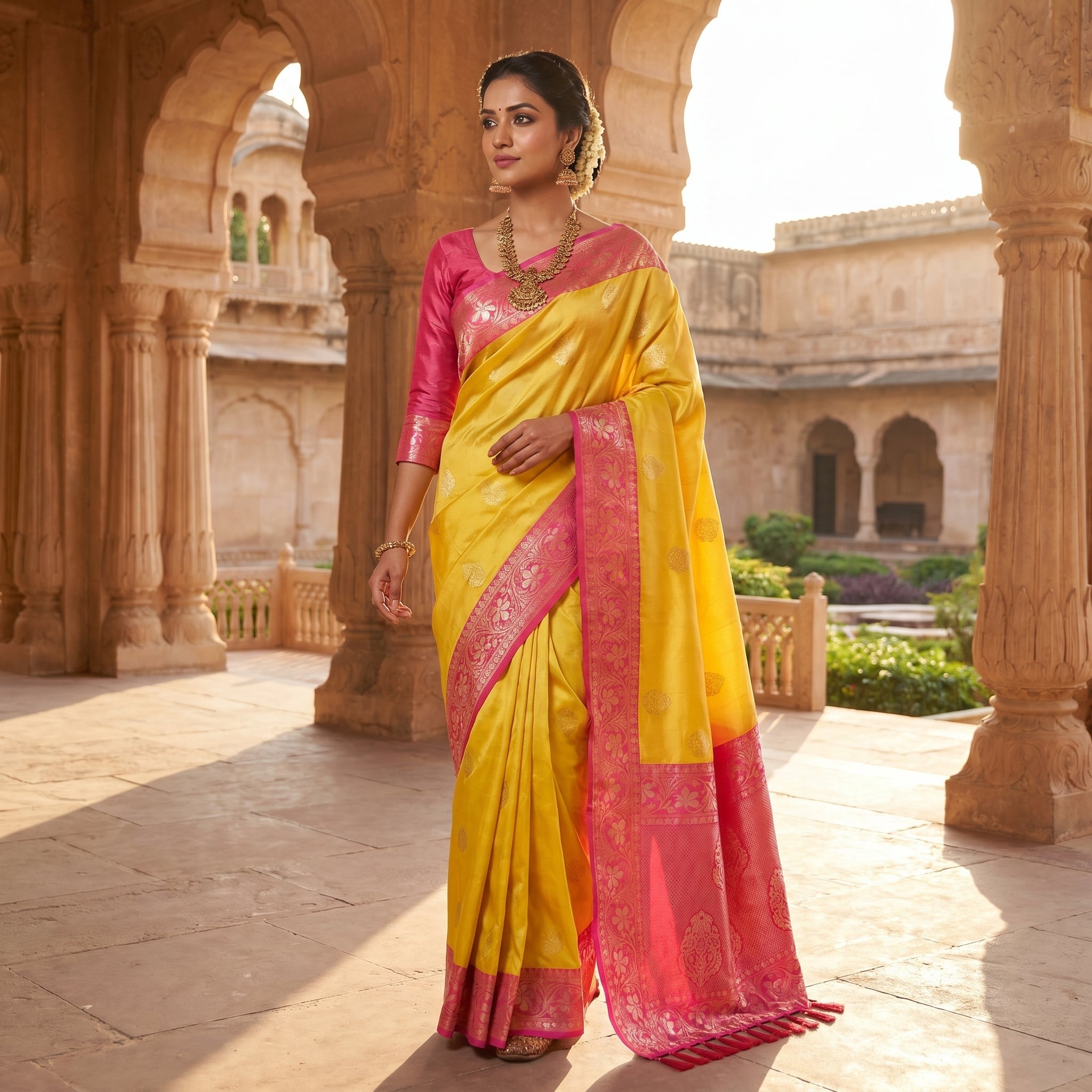 Dviranga – Dual Tone Silk Ready-to-Wear Pocket Saree