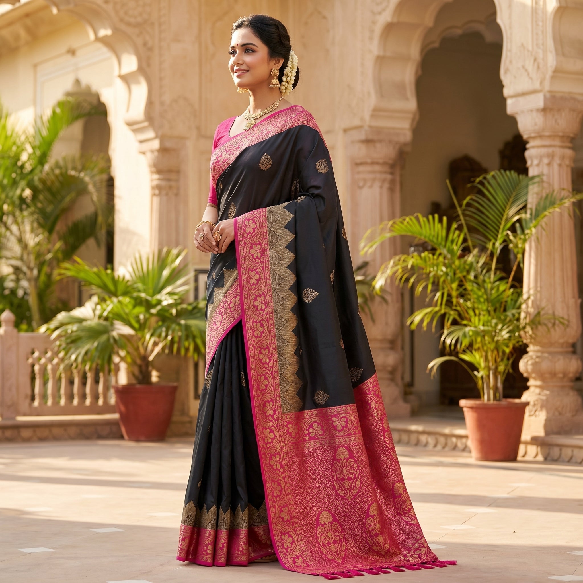 Dvirupa – Dual Tone Silk Ready-to-Wear Pocket Saree