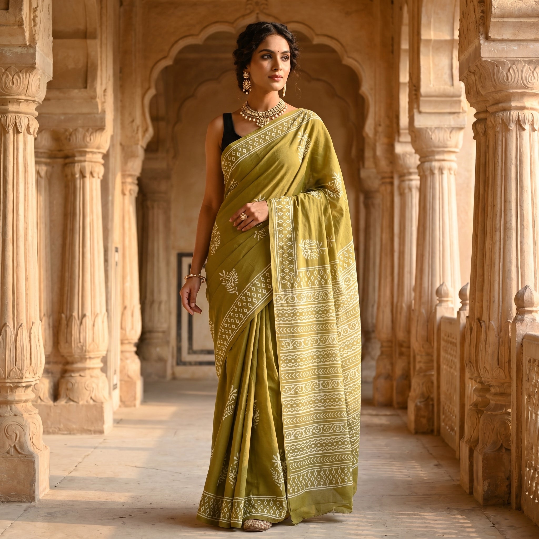 Cotton Bloom Ready To wear Pocket saree