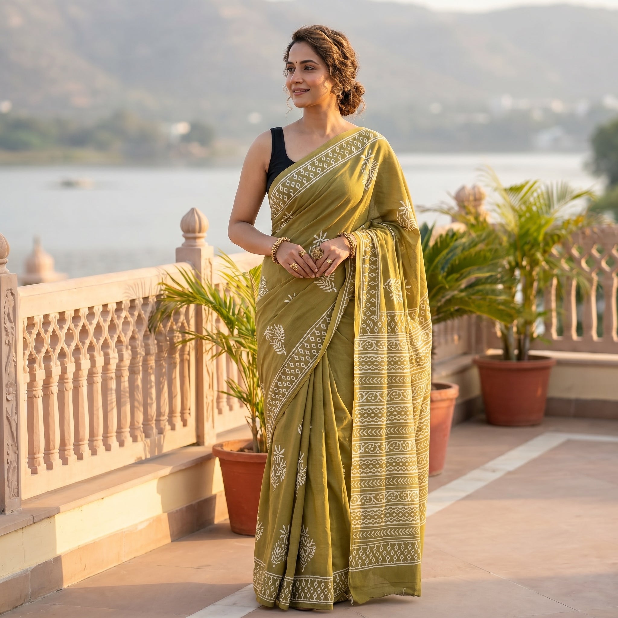 Cotton Bloom Ready To wear Pocket saree