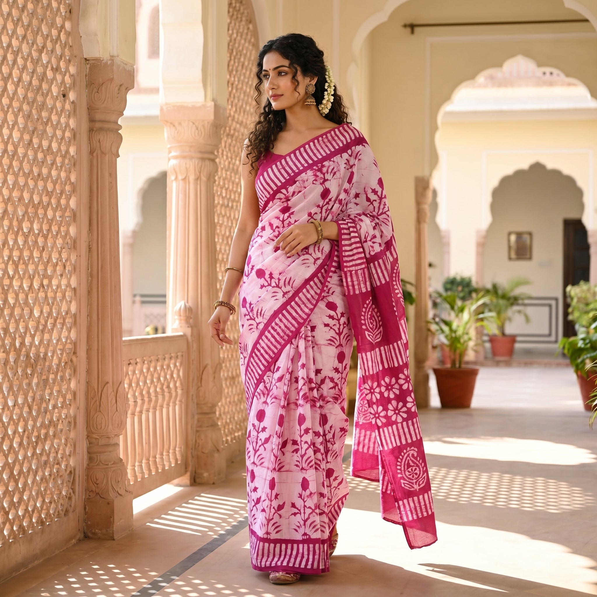 Mellowmul Cotton Ready To Wear Pocket Saree