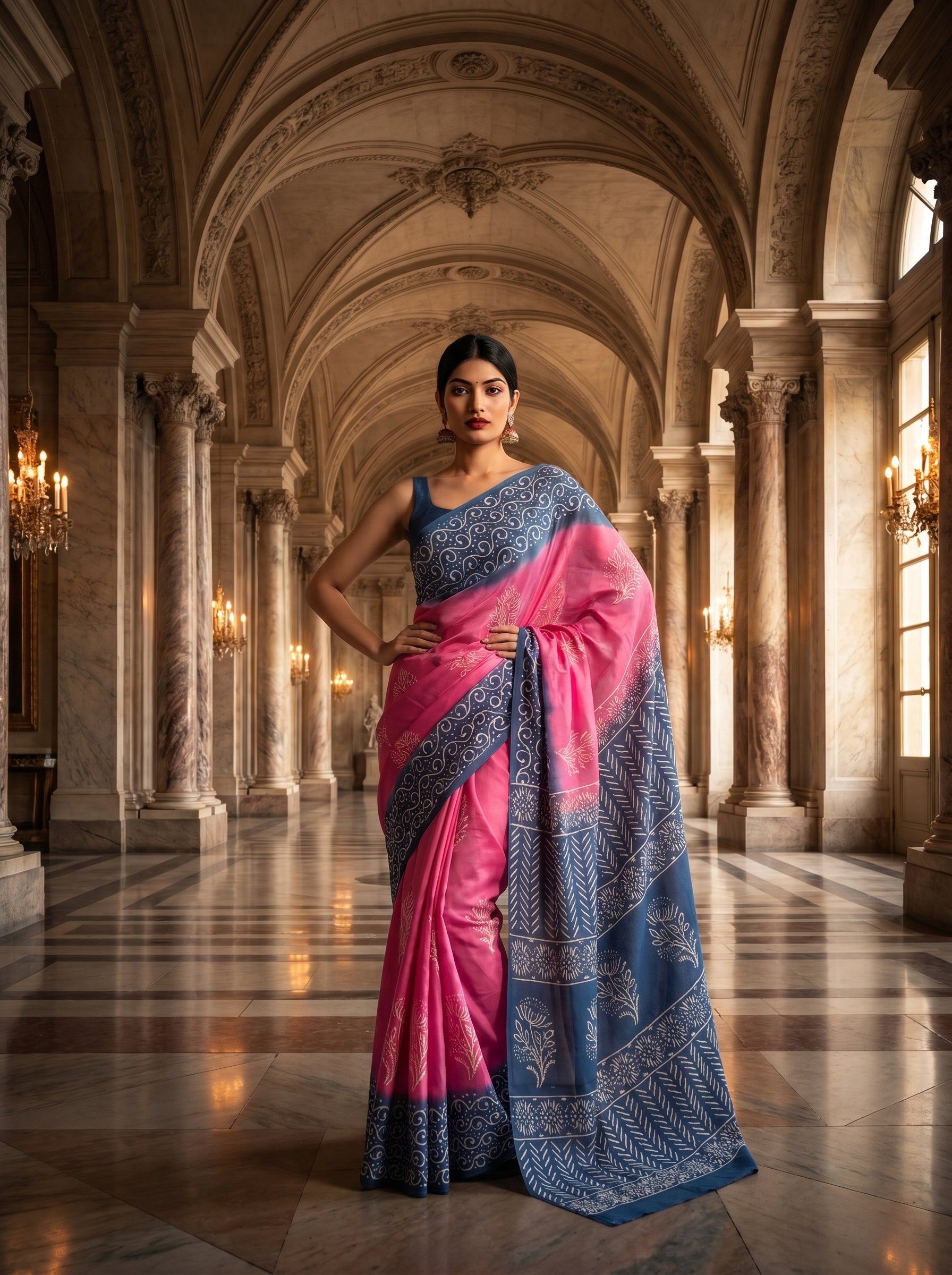 Bareloom Mul Cotton Ready To Wear Pocket Saree