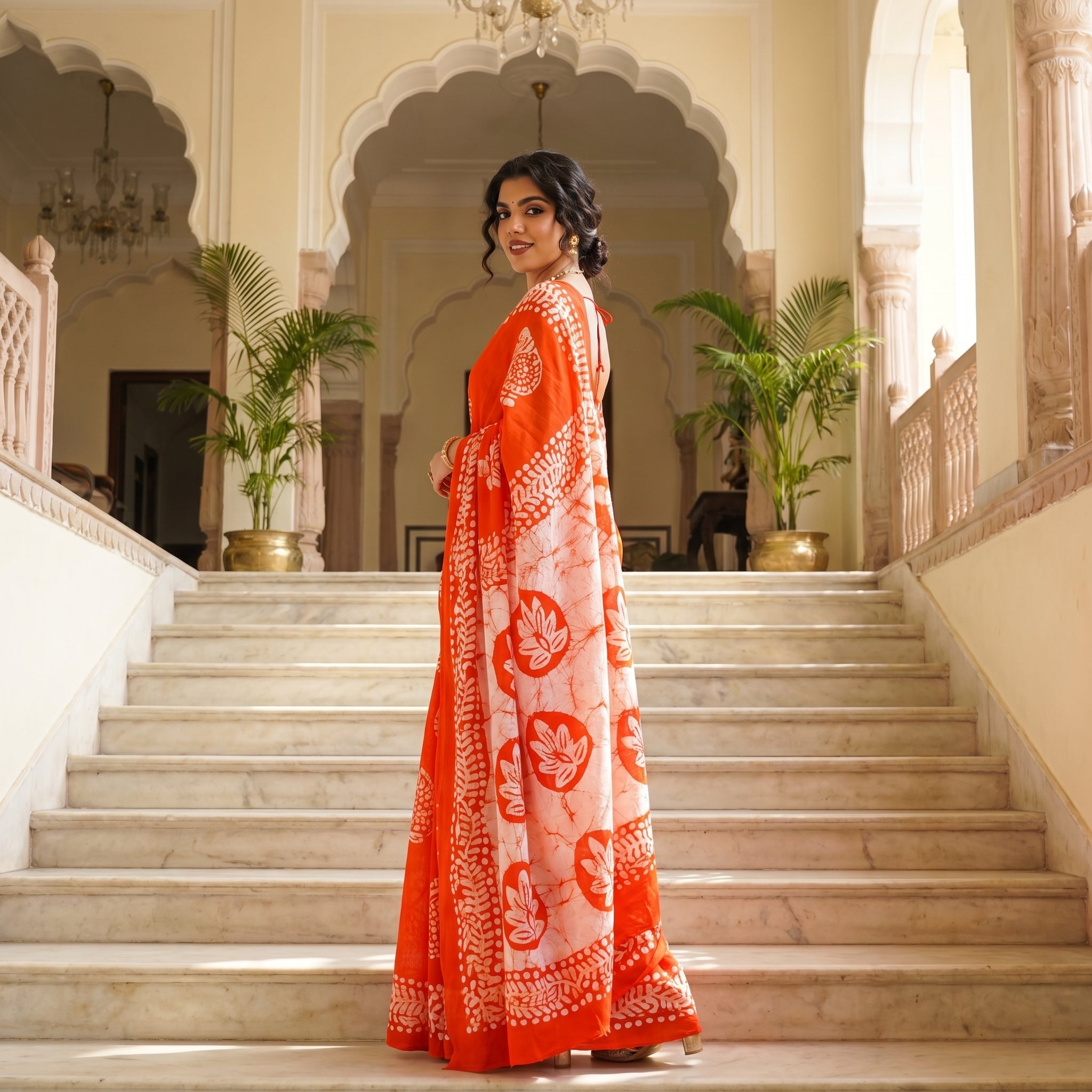 Safari Trail Mul Cotton Ready-To-Wear Pocket Saree