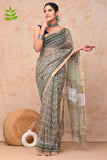 Kota Doria Hand Block Printed Saree