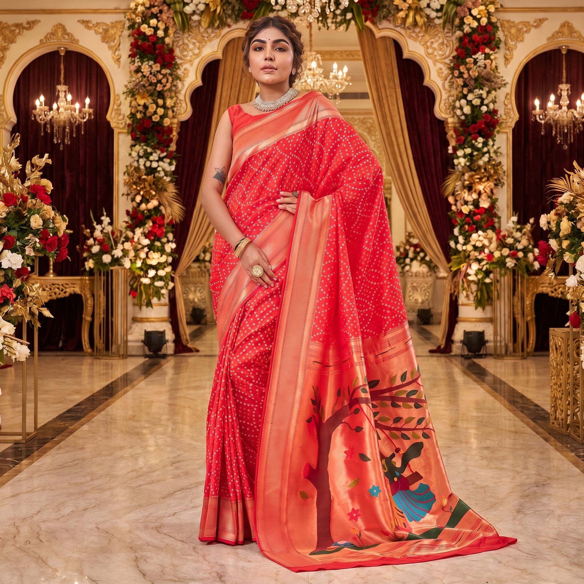Bandhej Paithani (A) Ready To Wear Pocket Saree