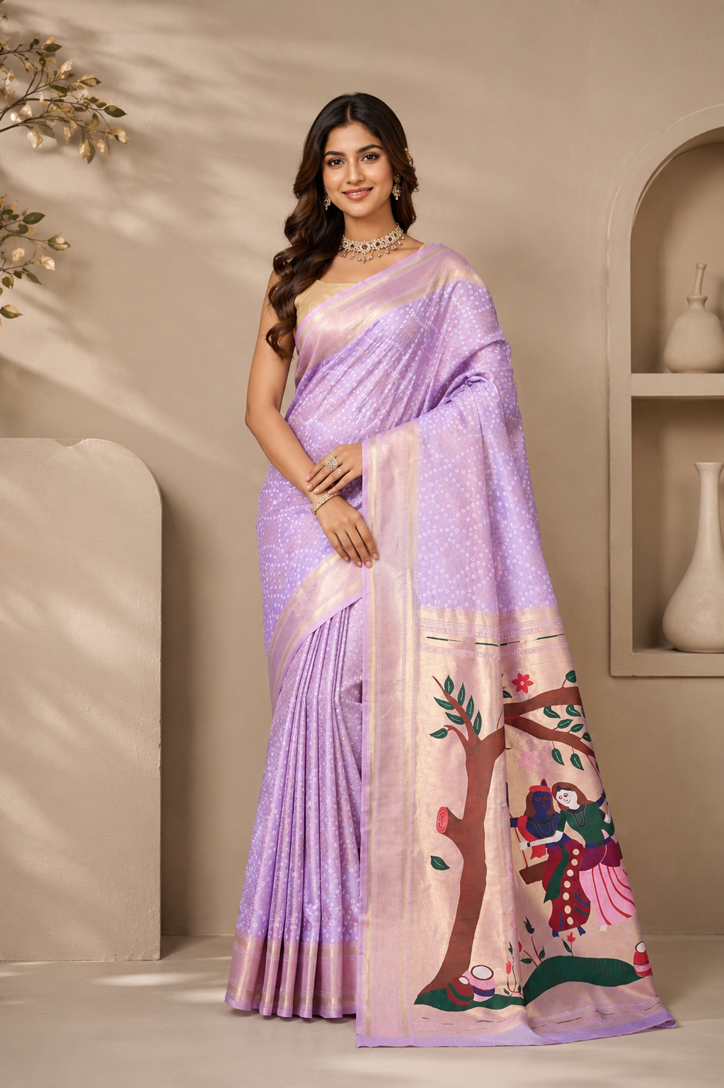Bandhej Paithani (B) Ready To Wear Pocket Saree
