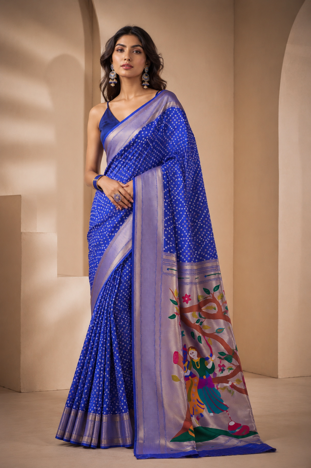 Bandhej Paithani (E) Ready To Wear Pocket Saree