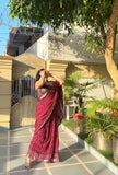 Linen Cotton Hand Block Printed Saree