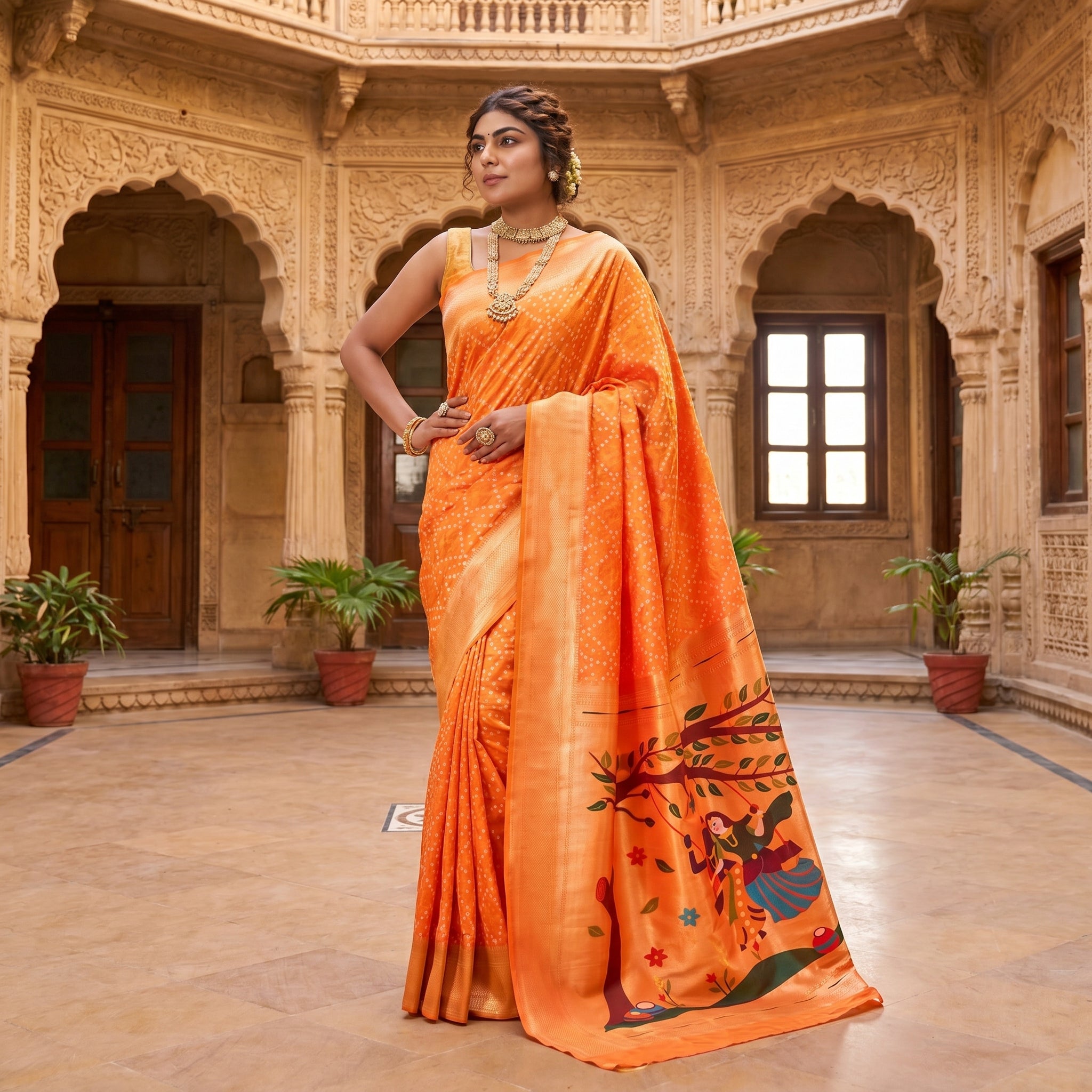 Bandhej Paithani (D) Ready To Wear Pocket Saree