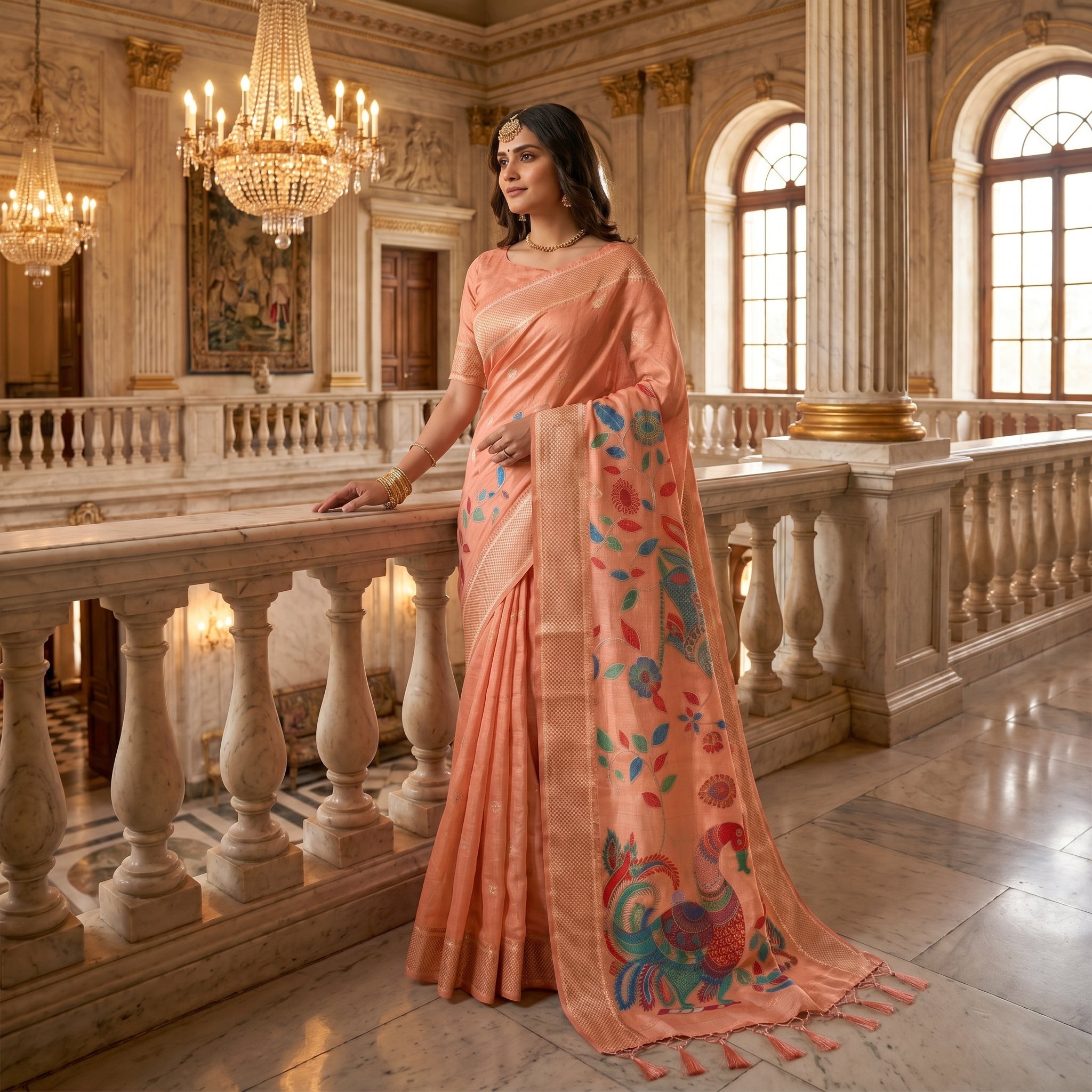 Mayurika Linen Cotton (E) Ready To Wear Pocket Saree