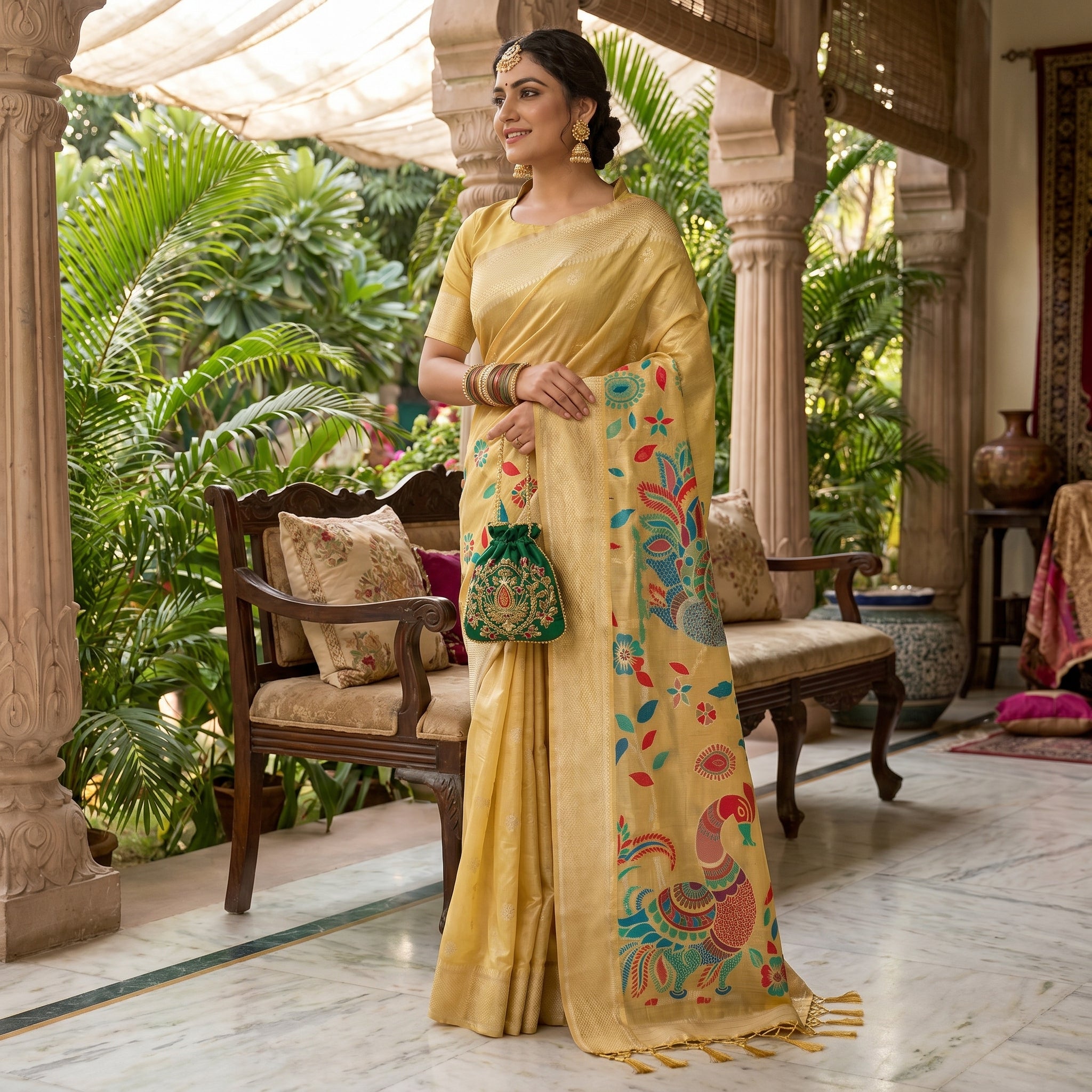 Mayurika Linen Cotton (D) Ready To Wear Pocket Saree