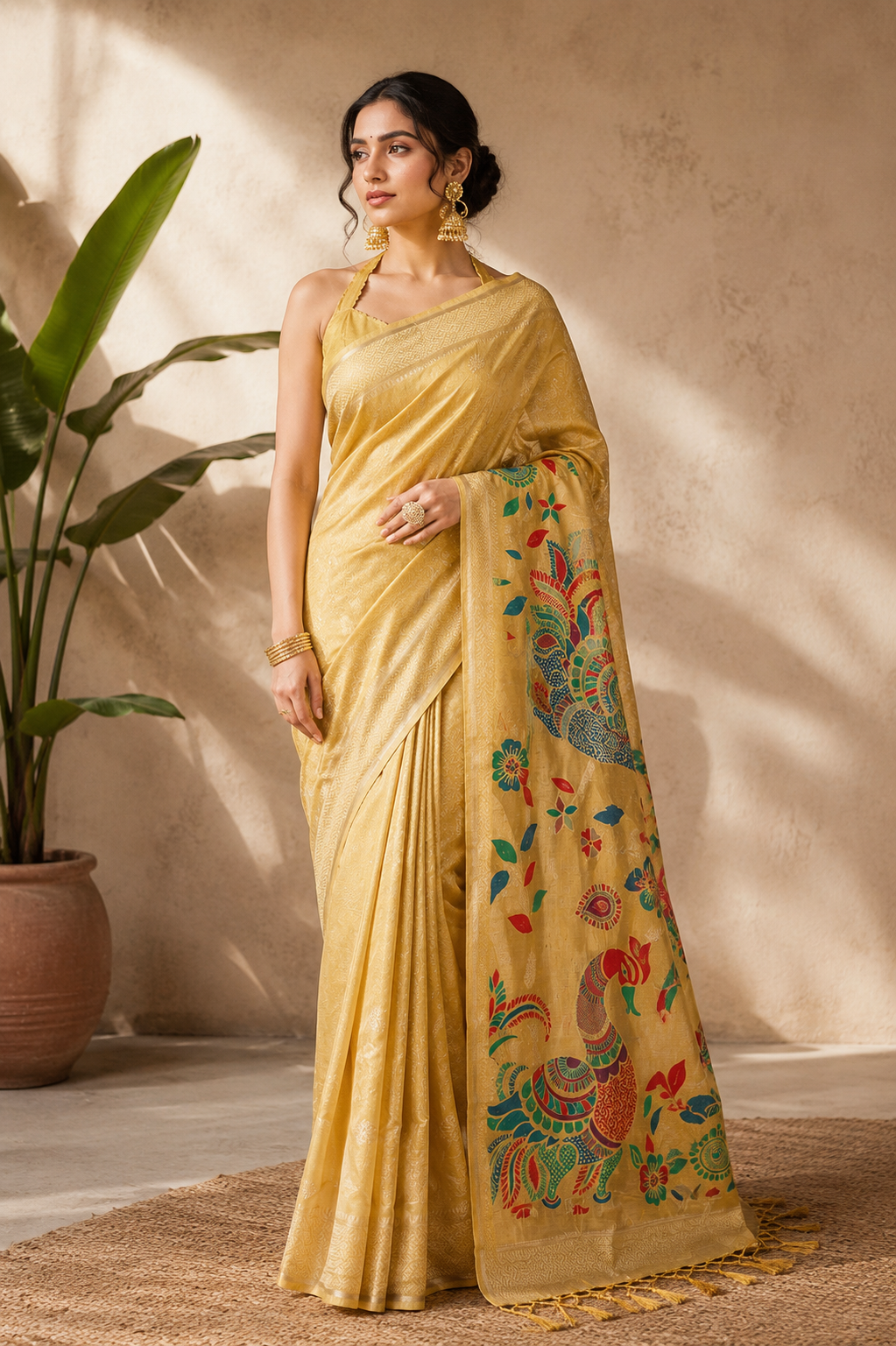 Mayurika Linen Cotton (D) Ready To Wear Pocket Saree