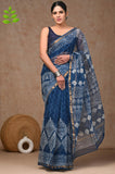Kota Doria Hand Block Printed Saree