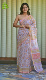 Harmonious Kota Doria Hand Block Printed Saree