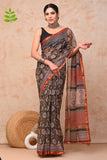 Kota Doria Hand Block Printed Saree