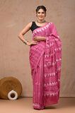 Raat Raani Mul Cotton Hand Block Printed Saree
