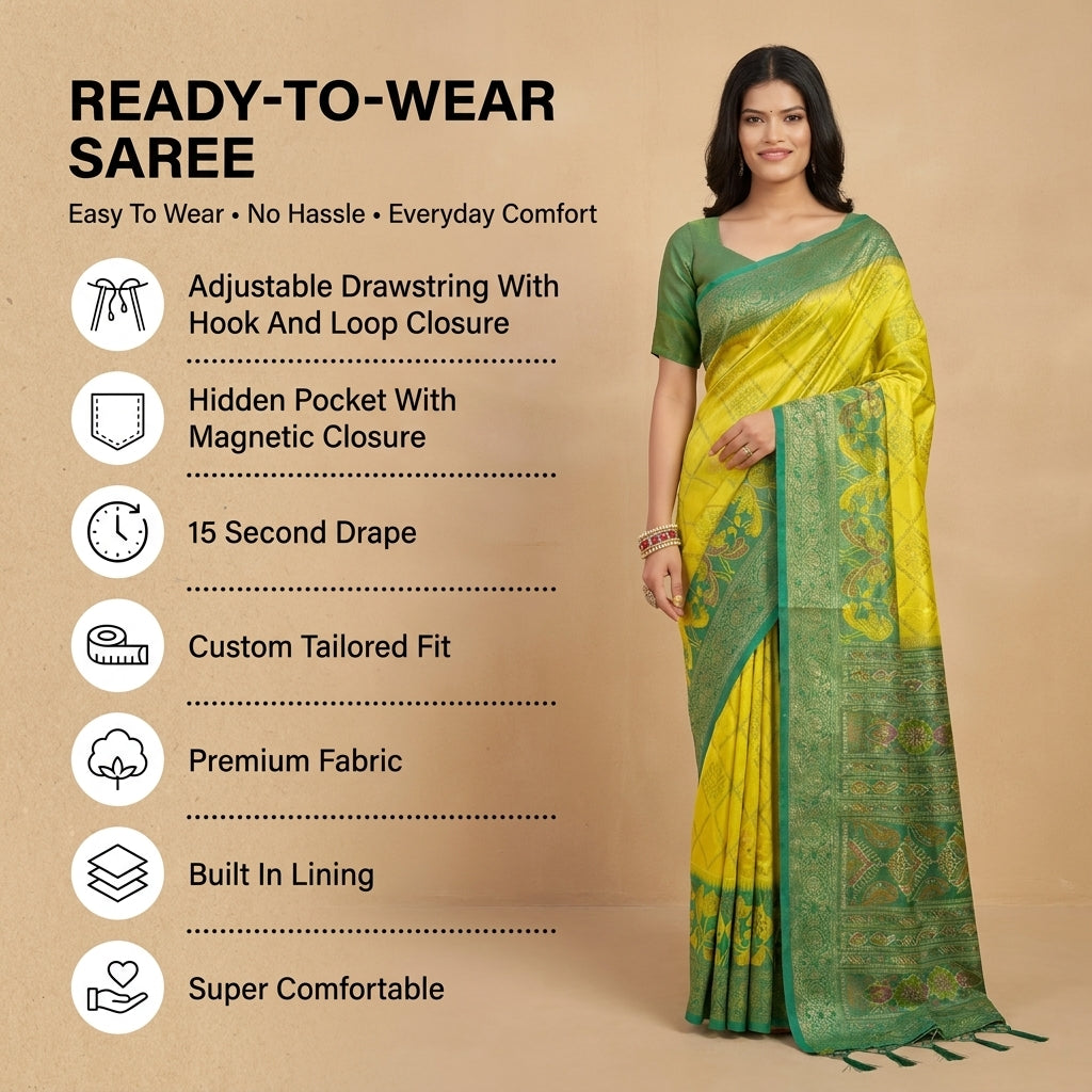 Iris Radiance Silk (A) Ready To Wear Pocket Saree