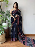 Tropical Charm Mul Cotton Ready To Wear Pocket Saree